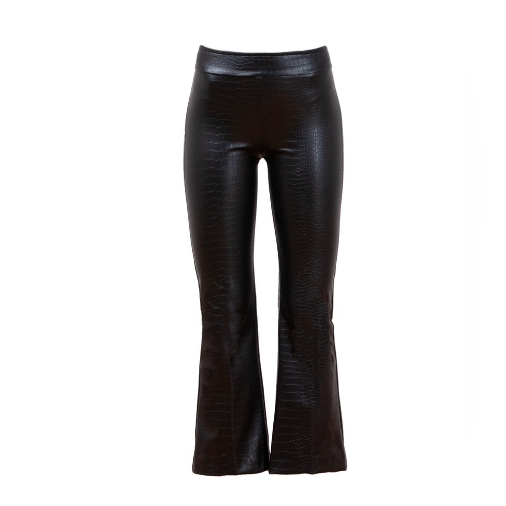 Avenue Montaigne Leo Pleather Croco Faux Leather Crop Pants Size 2